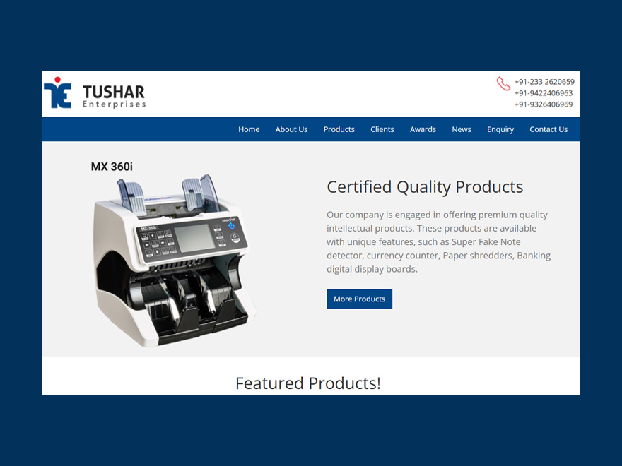 Tushar Enterprise portfolio by Intellect Systems